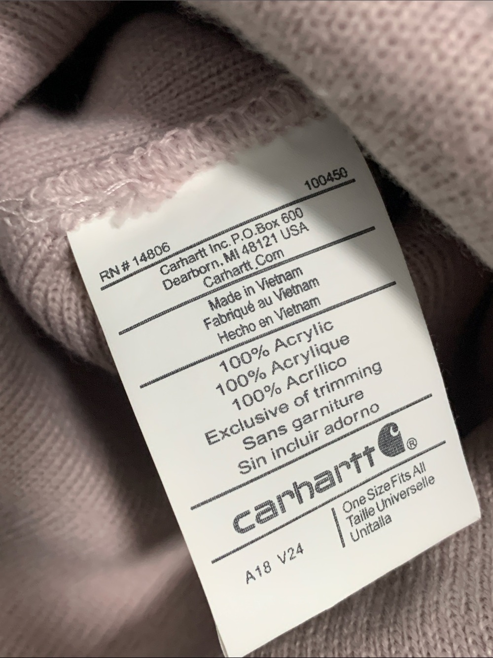Carhartt Soft Pink Cuffed Knit Beanie - Picture 4 of 4